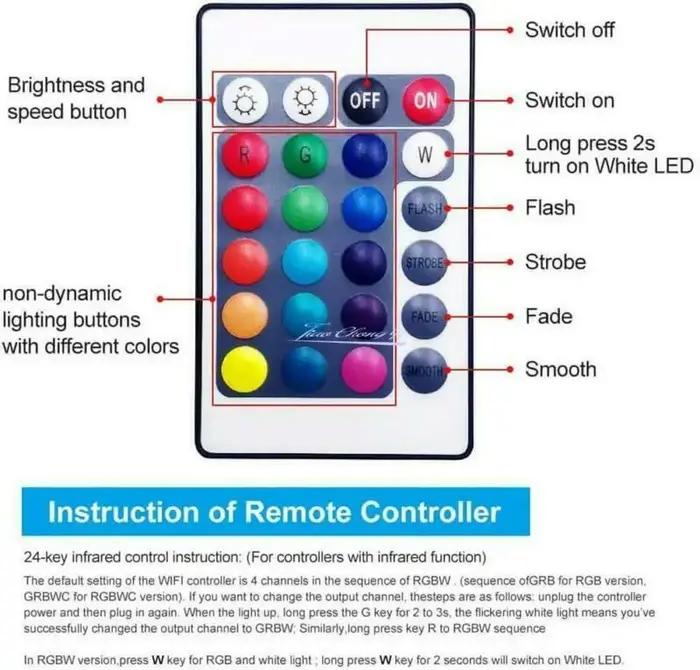 Contrôleur intelligent WIFI RGB RGBW, application Android IOS, maison magique RF 24 touches, contrôl