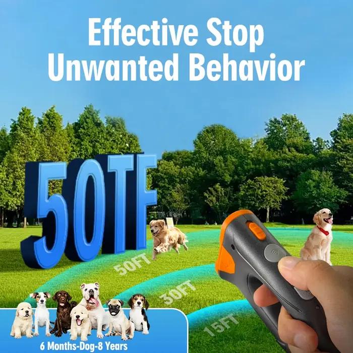 Répulsif ultrasonique pour chiens de compagnie, dispositif de formation pour chiens, dispositif de dissuasion Anti-aboiement de chien Rechargeable avec lampe de poche LED, lancement 2025
