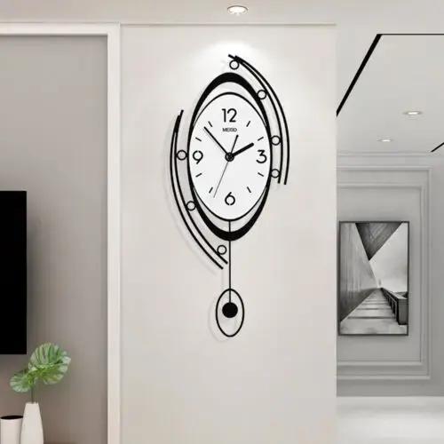 Horloge murale nordique moderne 3D créative, décor artistique pour salon et chambre à coucher, nouve