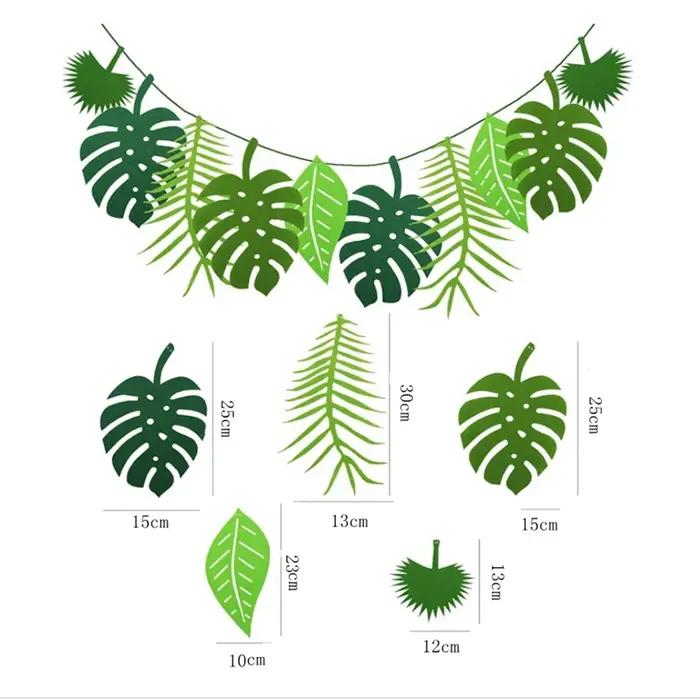 Décoration de feuille de tortue, fête hawaïenne d'été, fête d'anniversaire, Safari, Jungle, tropique, décor à thème de dinosaure