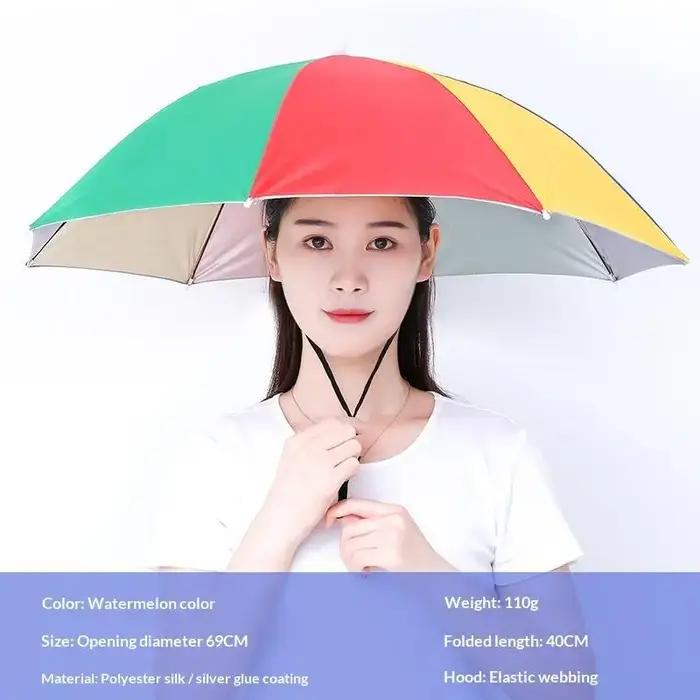 Chapeau parapluie portable pliable résistant aux UV, imperméable, pare-soleil mains libres pour la pêche, la randonnée, la plage, les activités de plein air