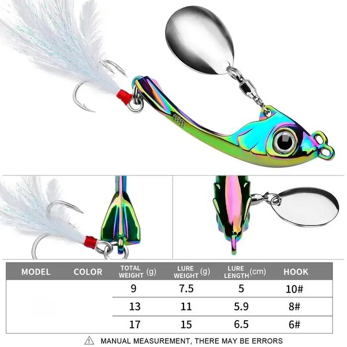 Spinner appât 7g 10g 15g métal Vib leurre de pêche à la traîne cuillère rotative Wobbler coulant