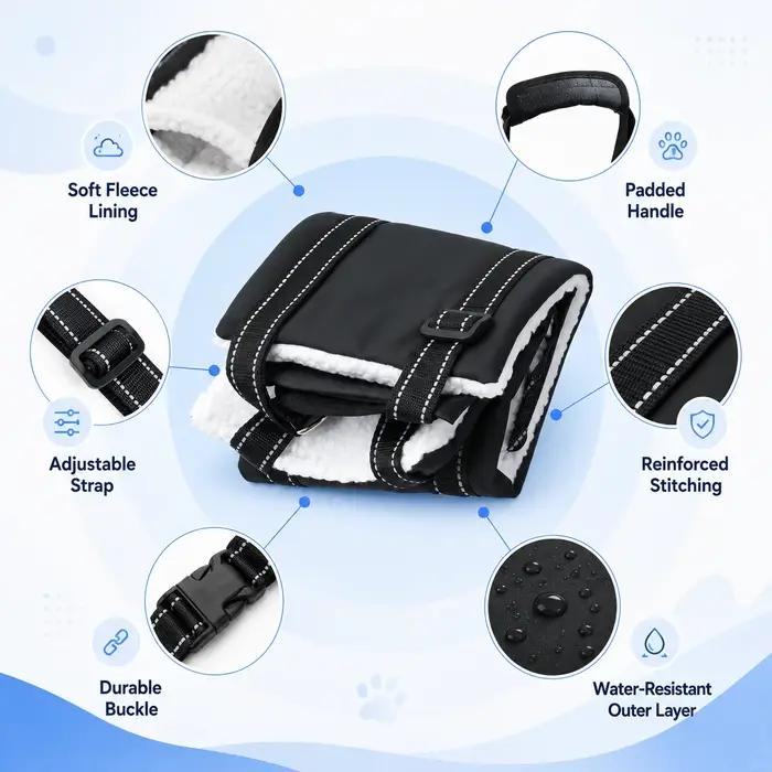 Harnais de levage réglable pour chiens support de pattes arrière aide à la mobilité pour chiens âgés assistance confortable pour chiens avec problèmes de pattes arrière