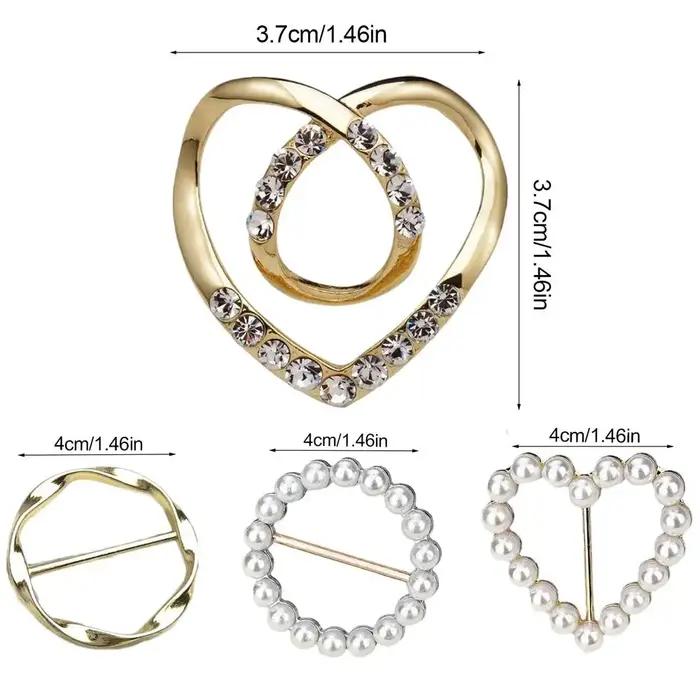 4 pièces anneau en métal taille bouton écharpe
