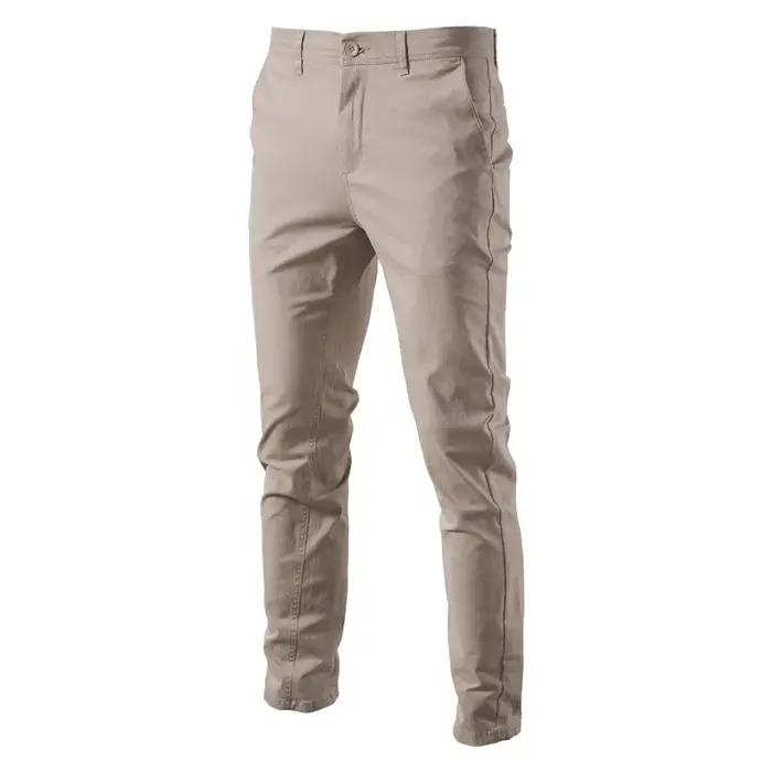 AIOPESON coton décontracté Hommes Pantalons Couleur unie Coupe ajustée