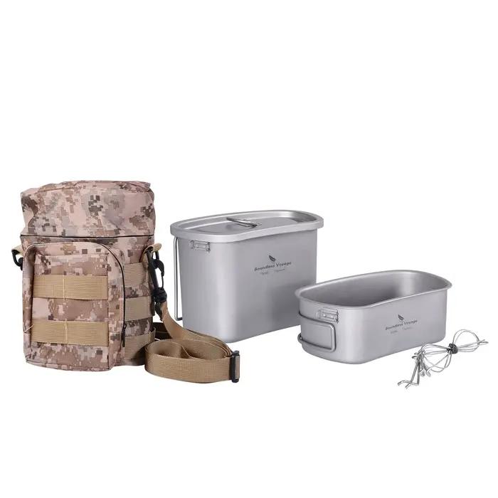 Marmite de Camping en titane avec sac de Camouflage
