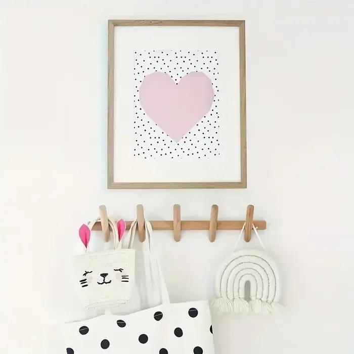 Cintre de rangement mural en bois massif, manteau T1, clé, décoration d'entrée de couloir, 5 crochet