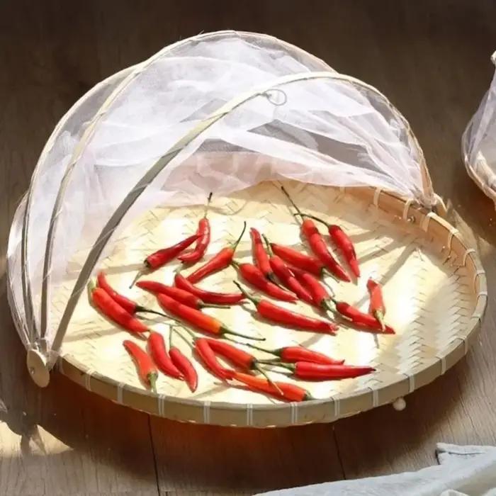 Conteneur alimentaire avec filet anti-moustiques, couvercle alimentaire anti-poussière, panier de service alimentaire, filet de protection pour pique-nique