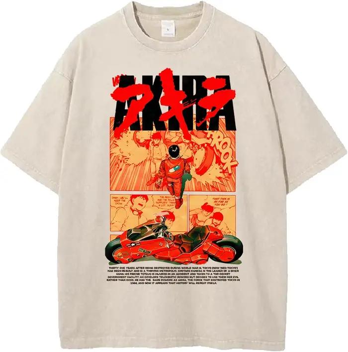 Akira Vintage Manga graphique T-shirt Harajuku lavé surdimensionné T-shirt hommes femmes vêtements é