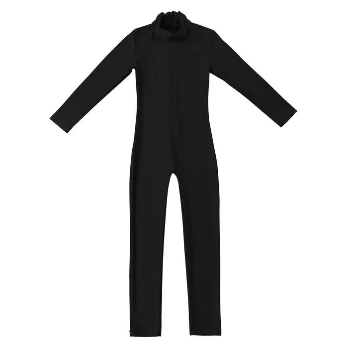 Justaucorps à manches longues et col montant en spandex pour filles, justaucorps de gymnastique de b