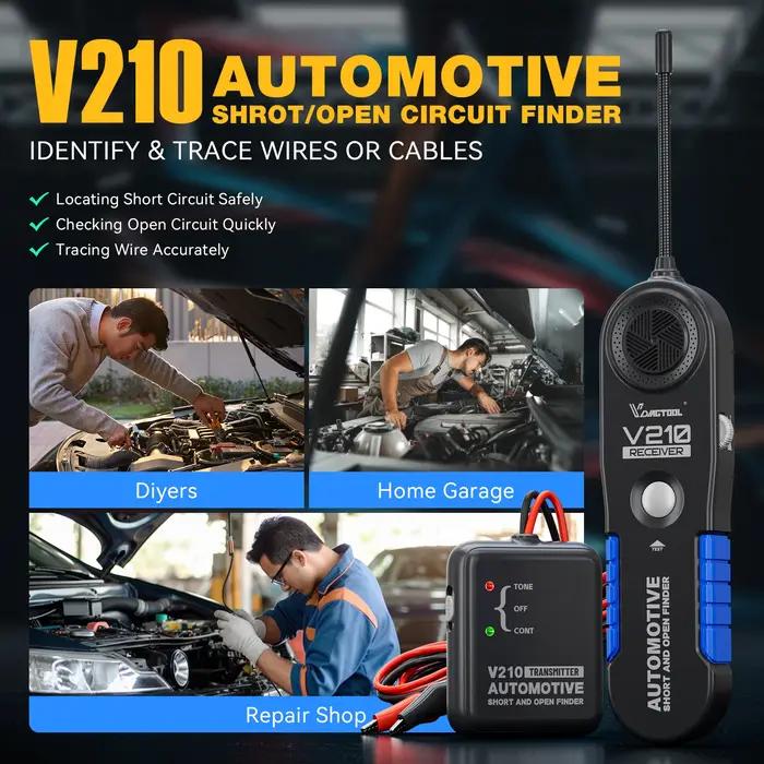 2026 VDIAGTOOL V210 Testeur de circuit automobile 6V-42V Détecteur d'ouverture et de court-circuit V