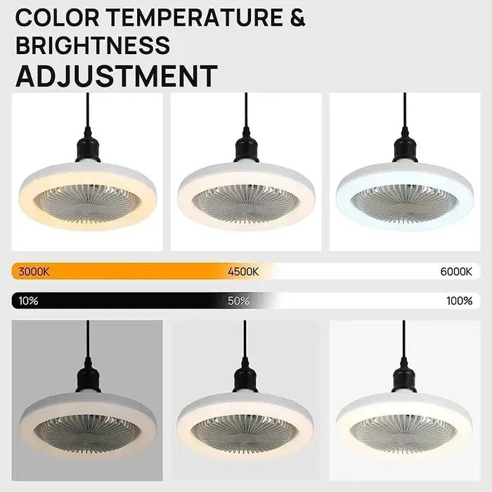 Ventilateur de plafond intelligent 3 en 1 avec télécommande, lampe d'éclairage, Base de convertisseu