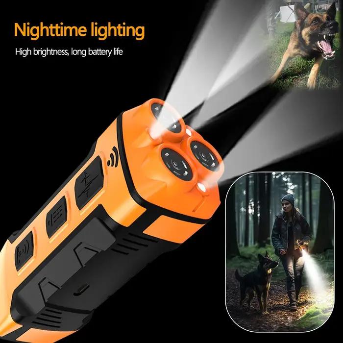 Dispositif d'aboiement ultrasonique anti-chien avec lumière LED pour chiens dressés occasions de promenade sécurité urbaine