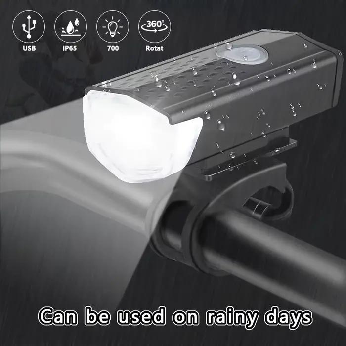 Ensemble d'éclairage LED pour vélo aste par USB, lampe de poche avant et arrière, lampe de sauna, lu