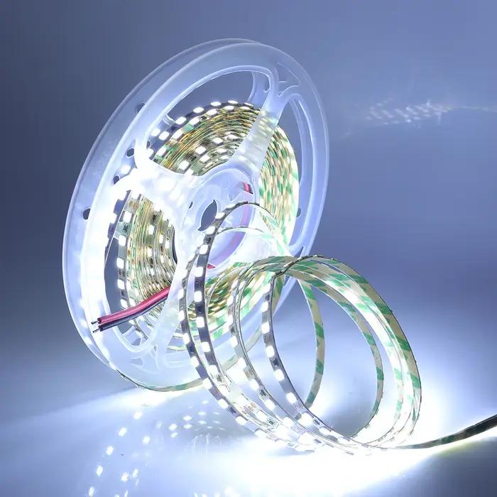 Bande lumineuse Flexible Super brillante à 2835 LED, PCB 4mm, 12V, 3528 diodes/m, 5m, 10m, 15m, 20m,