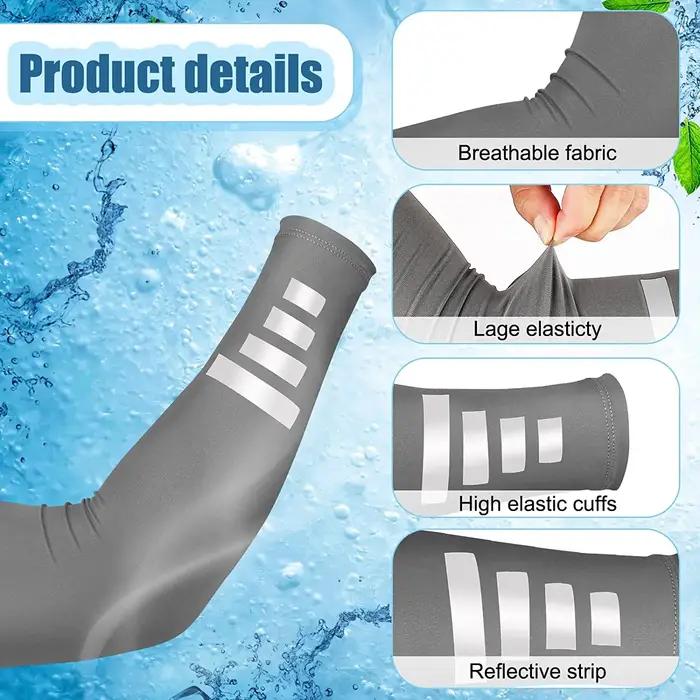 Manchons de bras à sangle réfléchissante UV, Protection solaire rafraîchissante, manchette de bras,
