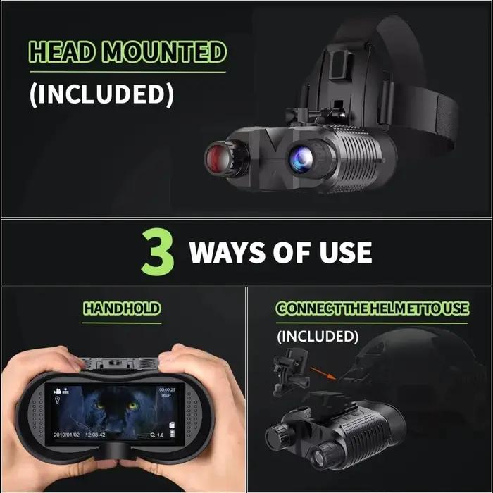 Jumelles vision nocturne NV8160 8x zoom numérique - Lunettes tactiques montage casque infrarouge 4K pour chasse