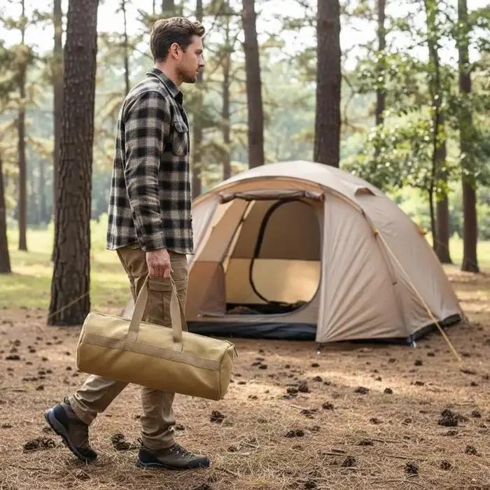 Sac de rangement en toile lavée pour piquets de tente et équipements de camping pour les aventuriers en plein air occassions spéciales
