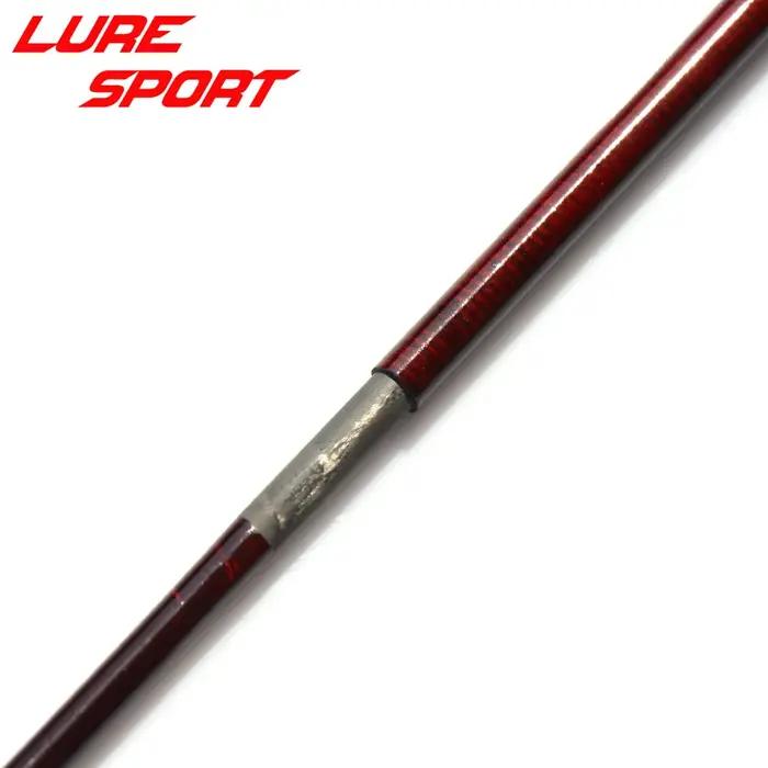 LureSport 2 ensembles de cannes à pêche de voyage en carbone rouge transparent, 4 sections, UL, 1,43
