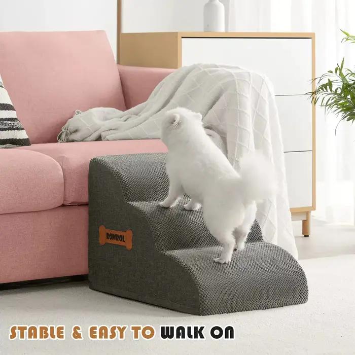 Rampe d'accès pour chiens, escalier pour animaux de compagnie, poignée en os, pour chiots, à côté du canapé, du lit, pour protéger les articulations des chiens âgés
