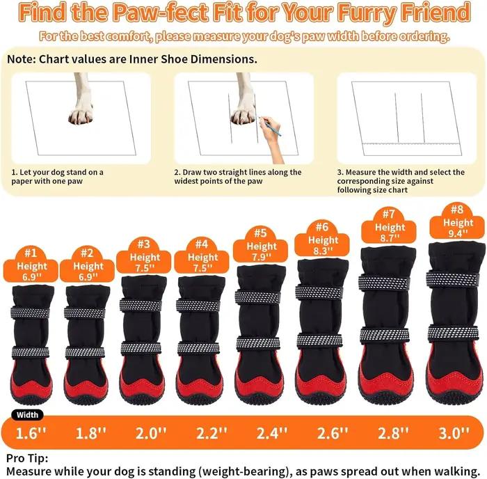 Bottes pour chien pour la neige et la randonnée