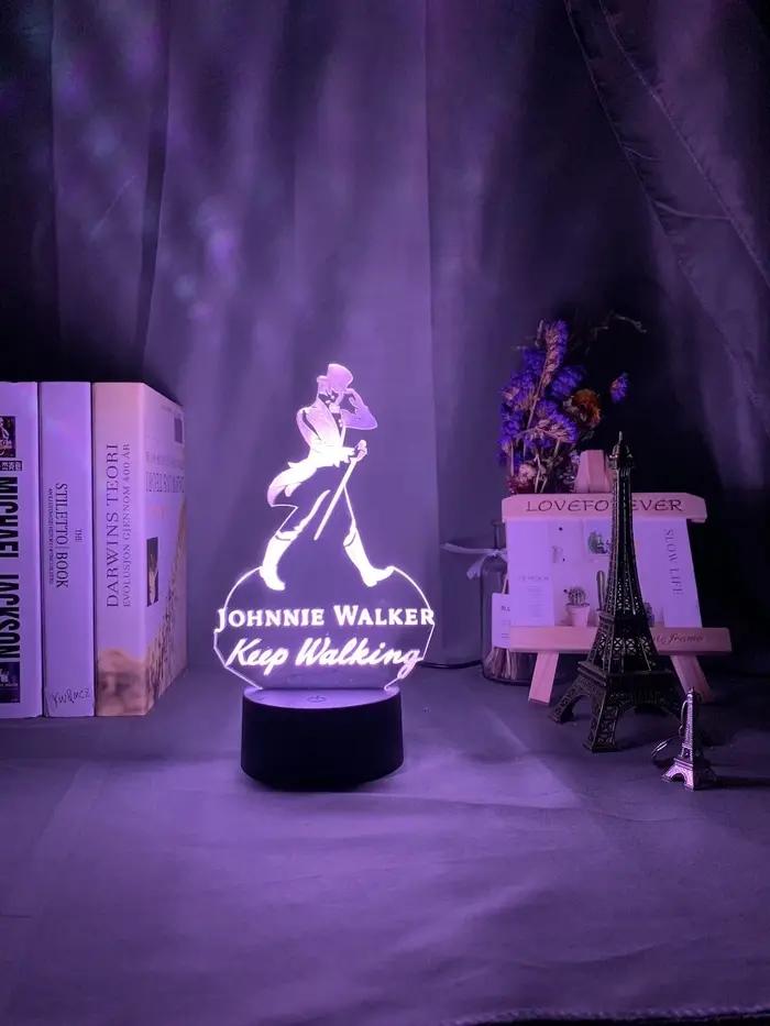 3D Led Johnnie Walker garder la marche veilleuse pour Bar salle éclairage décoratif Usb alimenté par