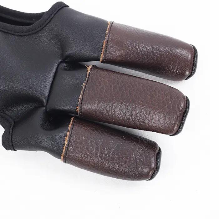 Gant de protection archerie 3 doigts cuir vache résistant couverture sport flèche accessoire