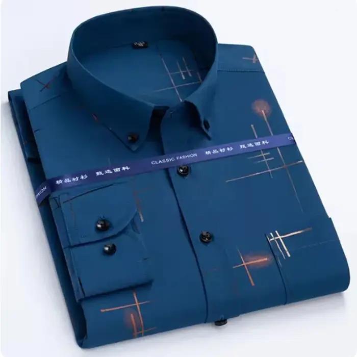 Chemise à manches longues déformable pour hommes