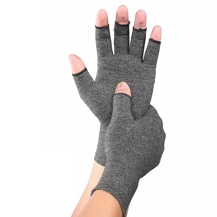 Gants d'arthrite à compression soulagement des demi-doigts fiber d'ions de cuivre gants de protection pour hommes et femmes occasions sportives et cadeaux spéciaux