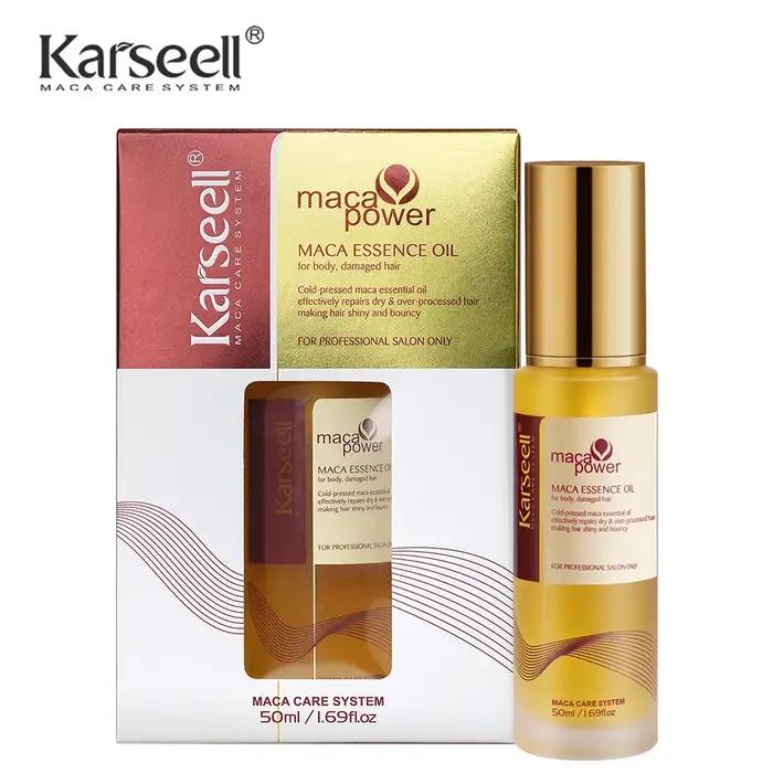 Huile d'Argan Karseell pour Cheveux Secs et Abimés - Réparation et Nutrition Profonde - Conditionneur Soyeux et Brillant - Entretien et Protection de la Peau et des Ongles