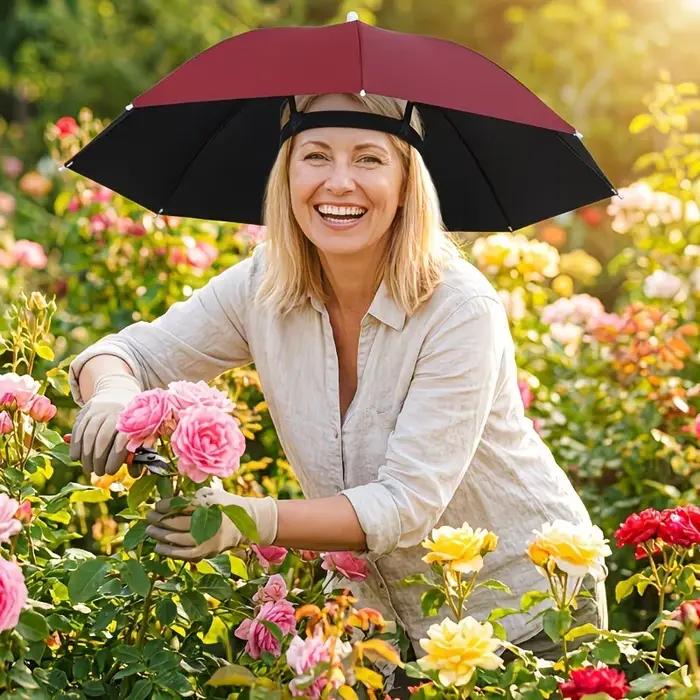 Parapluie de tête pliable anti-soleil et anti-pluie