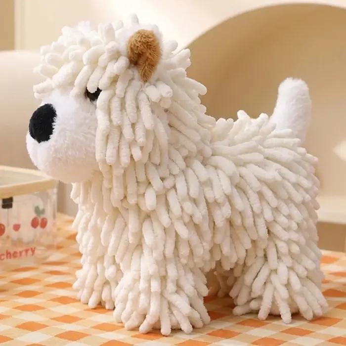 Serviette de toilette douce en chenille pour chien, serviette en microfibre absorbante en chenille, serviettes de toilette en forme de chiot mignon pour salle de bain et cuisine