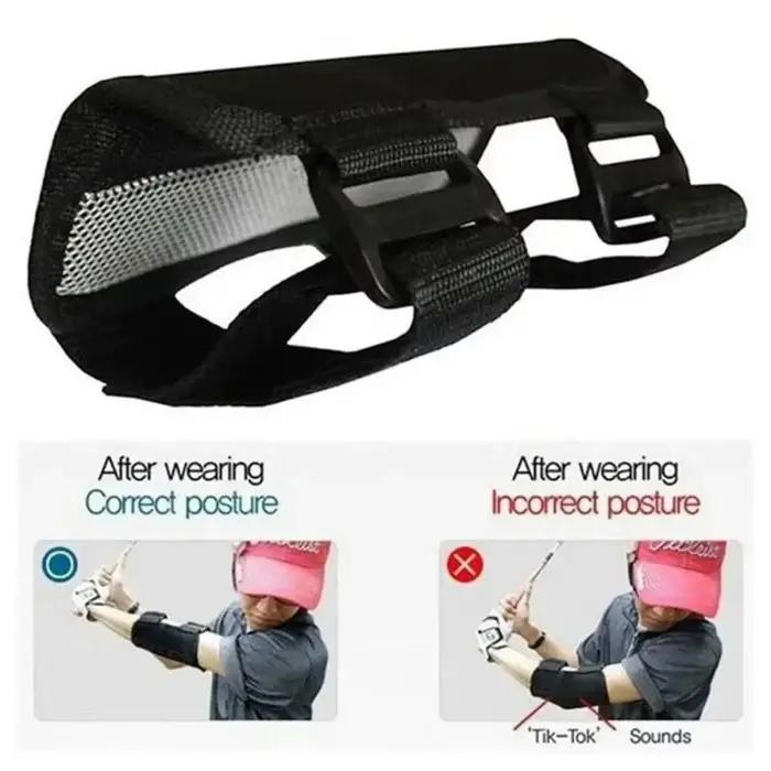 Attelle de coude d'entraînement au golf avec alerteur de flexion du bras, outil de pratique de la posture de swing et de la posture droite