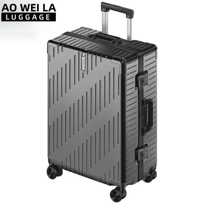 Valise de voyage à roulettes en aluminium grande capacité