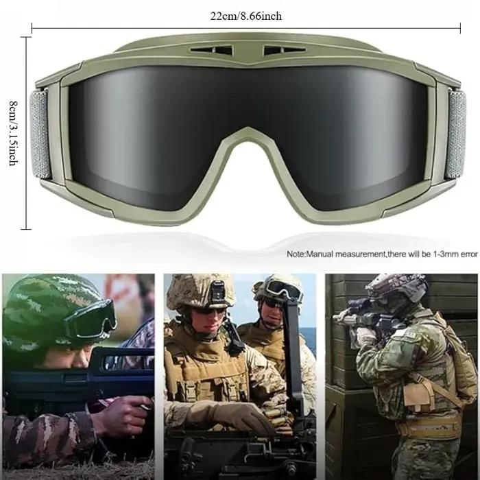 Lunettes tactiques militaires anti-vent et anti-sable pour wargame airsoft paintball et sports de plein air