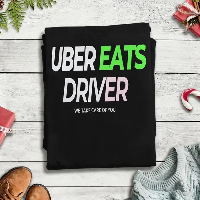 Humor U-uber Eats T-shirt de livraison pour hommes, col rond, en coton, à manches courtes, vêtements