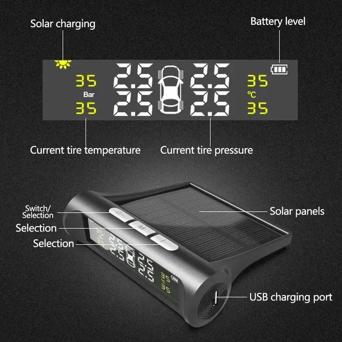 Systèmes d'alarme de sécurité automatique solaire TPMS