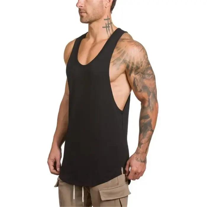 Gilets unis en coton respirant sans manches, T-shirts de gymnastique, Fitness, musculation, vêtement