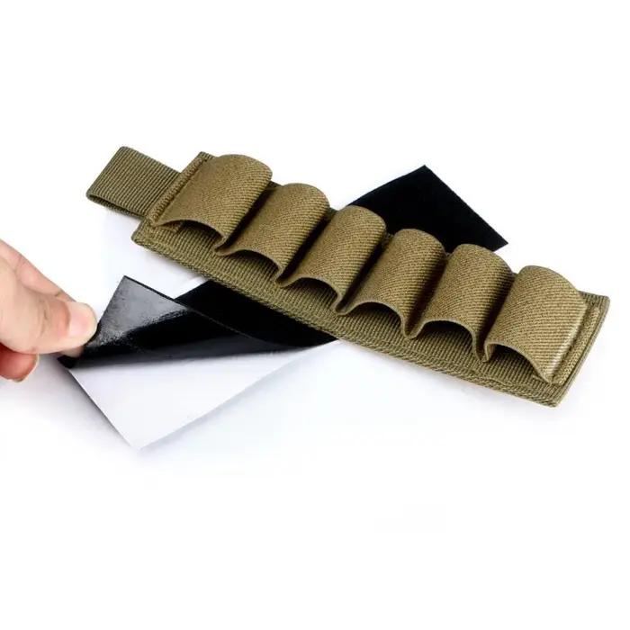 Support de coque de fusil de chasse rond tactique d'extérieur, support de recharge de balle de pistolet de munitions avec autocollant de support adhésif pour calibre 12