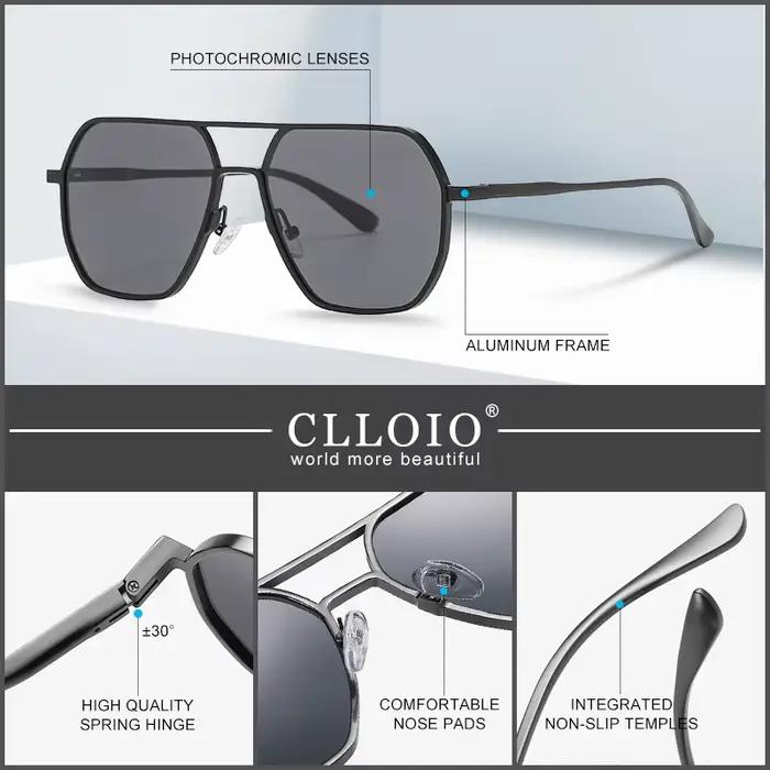 CLLOIO – lunettes de soleil photochromiques en aluminium pour hommes et femmes, polarisées, Anti-ébl