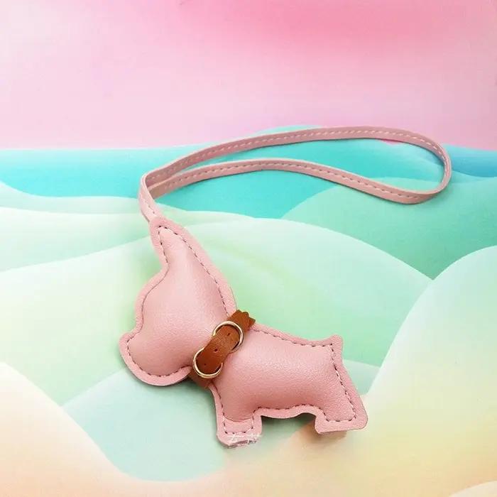 Doguecore Breloque pour sac bouledogue français – Porte-clés en cuir PU pour femme