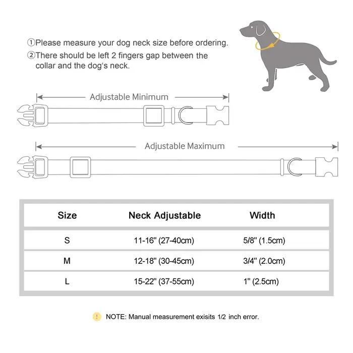 Collier en nylon avec nom personnalisé pour grand chien