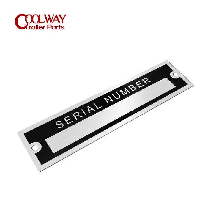 Étiquette d'identification de châssis en aluminium