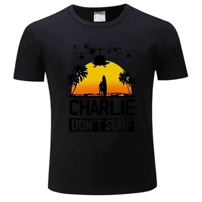 T-shirt Charlie Dont Surf Homme, Film Apocalypse Now, T-shirt Homme, Mode Coton, Chemise Scopique, Streetwear Décontracté, Vêtements Homme