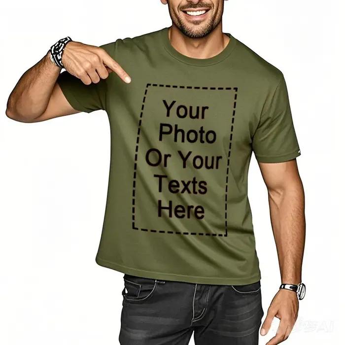 T-shirt personnalisé homme en coton décontracté col rond motifs imprimés pour homme occasions spéciales