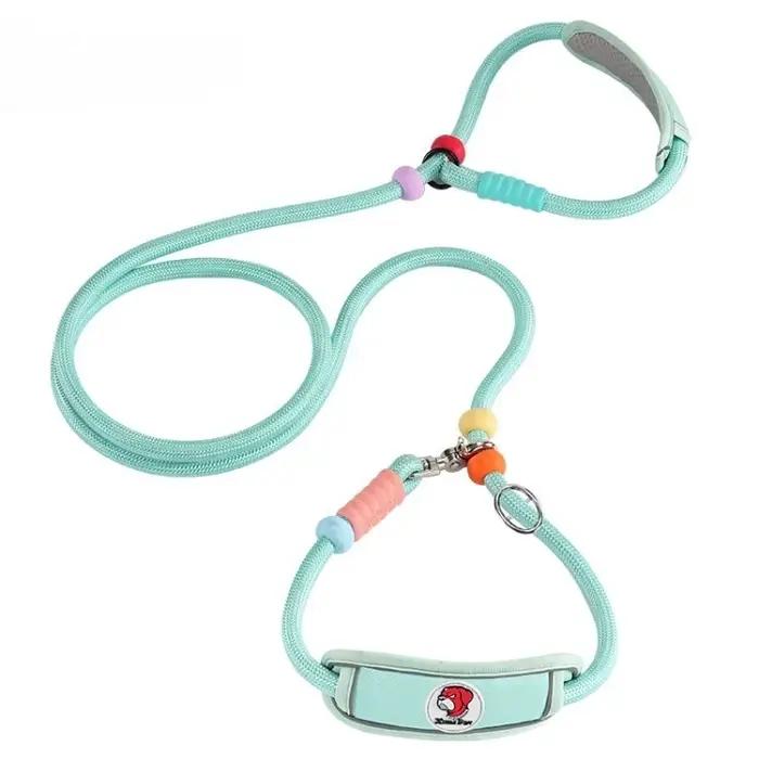 Laisse de traction pour chien de 1,8 m avec protection de cou, laisse de promenade multifonctionnelle pour chiens de taille moyenne à grande, laisse pour lévrier, accessoires pour chiens