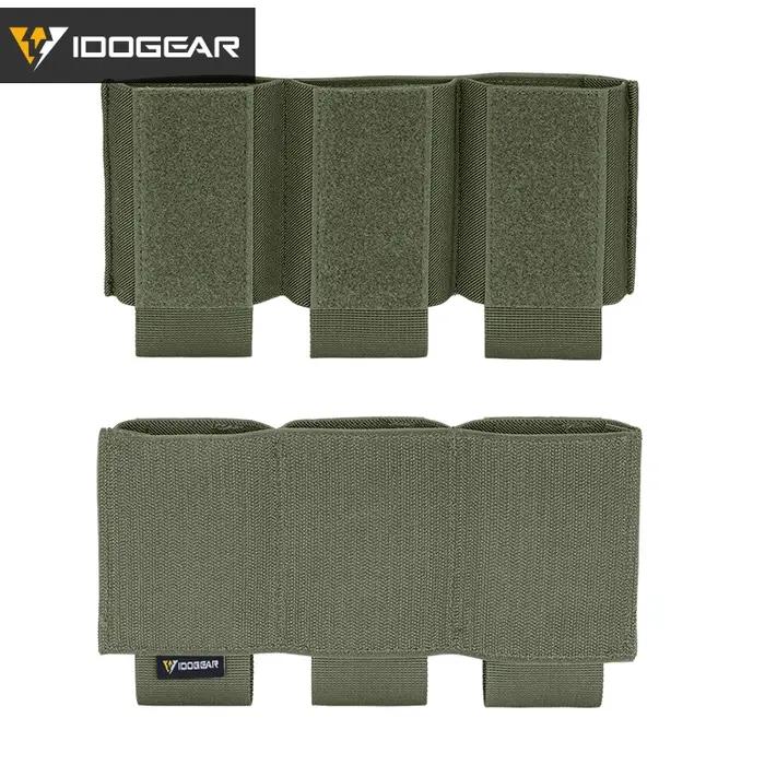 Poche triple chargeurs IDOGEAR 3598 : étui élastique hook loop accès rapide pour plateformes tactiques