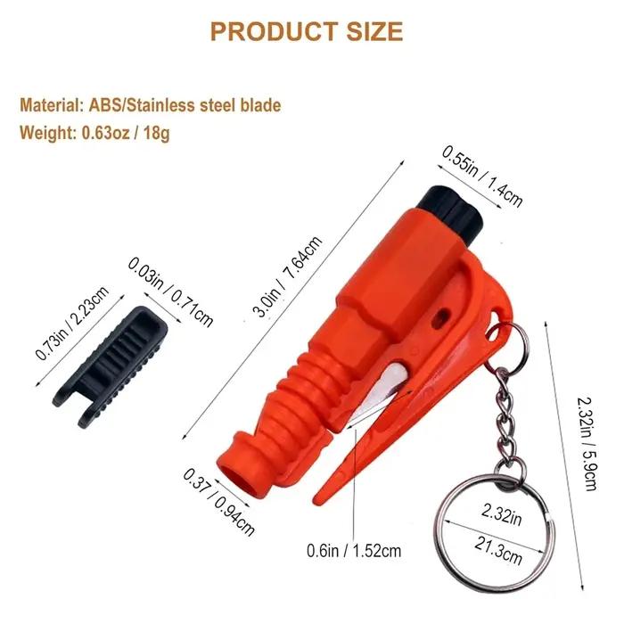 Marteau de sécurité avec sifflet de sauvetage coupe-ceinture de sécurité brise-vitre outil d'évacuation d'urgence compact pour voiture occasions spéciales sécurité routière