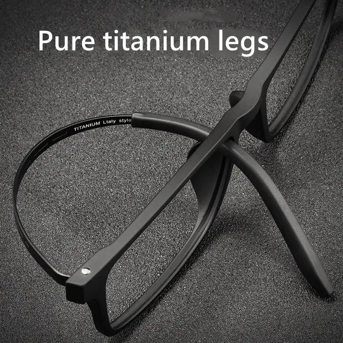 Monture de lunettes en titane pur pour hommes, grande monture confortable, Ultra légère, carrée, pou