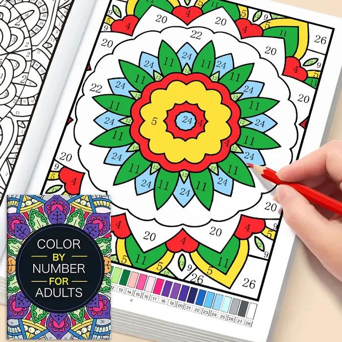 Livre de coloriage numérique, coloriage par numéros, un livre de coloriage avec des combinaisons diverses de personnages, d'animaux fantastiques et de la nature.